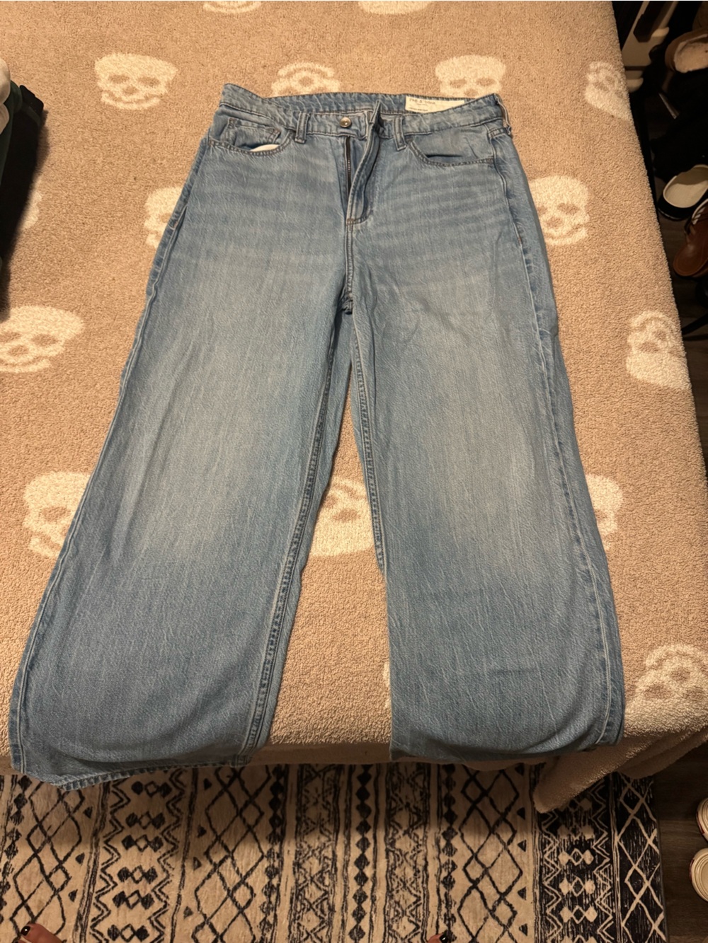rag & bone Light Blue Wide-Leg Jeans